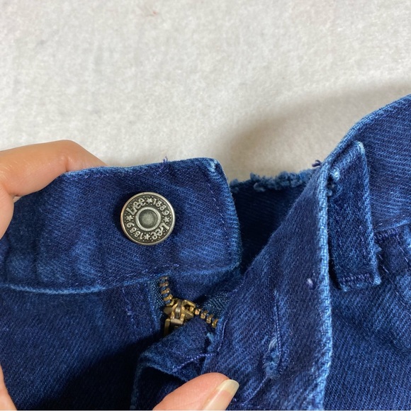 Lee High Waist Distressed Shorts Blue Denim Jean Shorts 10M Frayed Hem P… - Picture 5 of 10